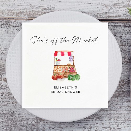 Off the Market Bridal Shower Script Custom Napkins