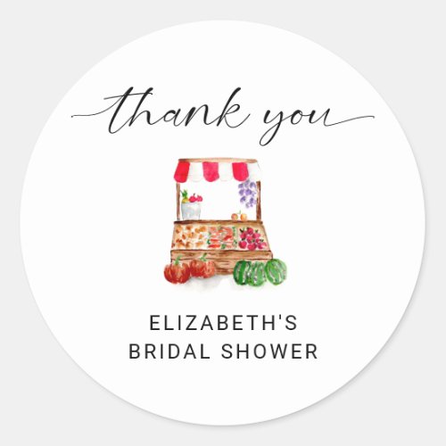 Off the Market Bridal Shower Thank you Custom Classic Round Sticker