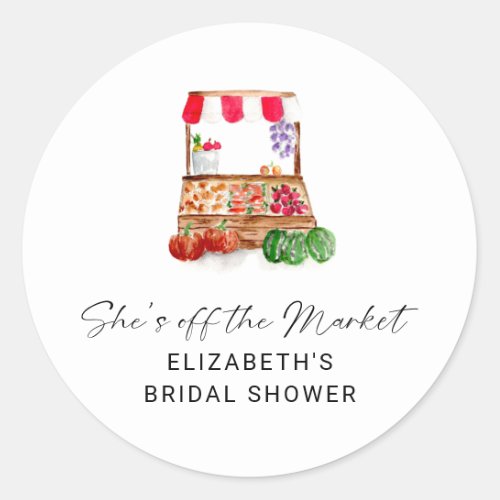 Off the Market Bridal Shower Thank you Custom Classic Round Sticker