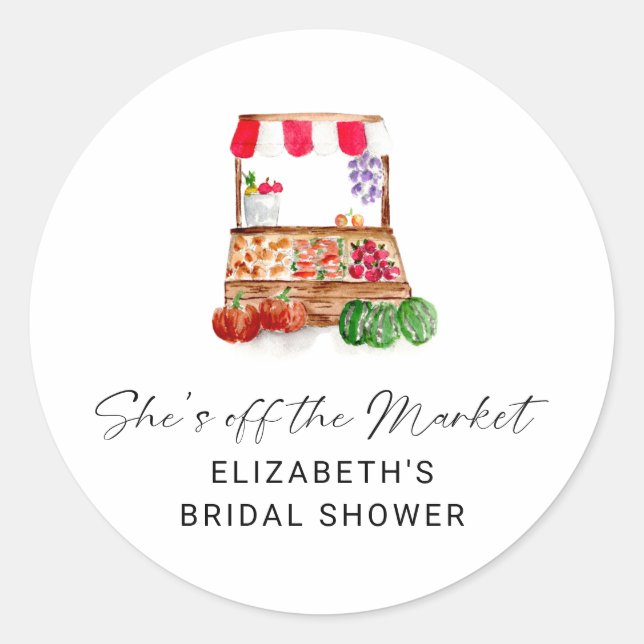 Off the Market Bridal Shower Thank you Custom Classic Round Sticker (Front)