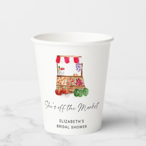 Off the Market Bridal Shower Thank you Custom Paper Cups