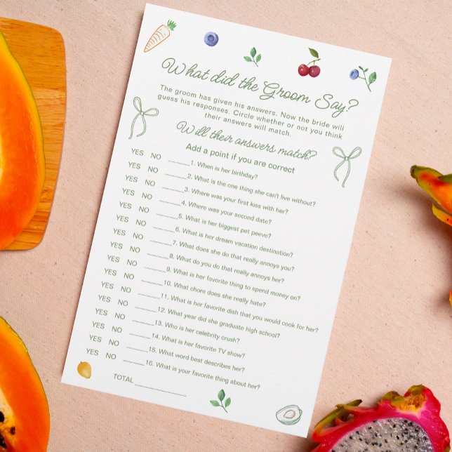 Off the Market Bridal Shower What Did He Say Game (Creator Uploaded)