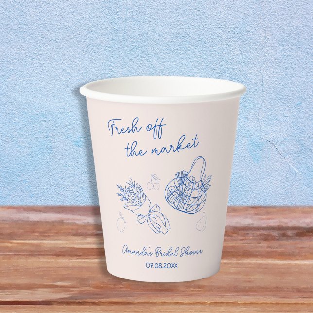 Off The Market  Doodle Hand Drawn Bridal Shower Paper Cups (Off The Market Doodle Hand Drawn Bridal Shower Paper Cups)