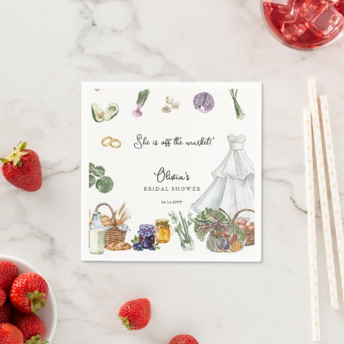 Off the market farmers Bridal Shower favor Napkins