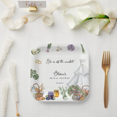 Off the market farmers Bridal Shower favor Paper Plates