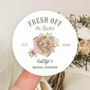 Off The Market Farmer's Market Bridal Shower Classic Round Sticker