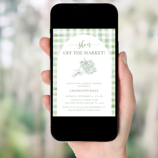 Off the Market Farmer's Market Bridal Shower Invitation (Front Digital)