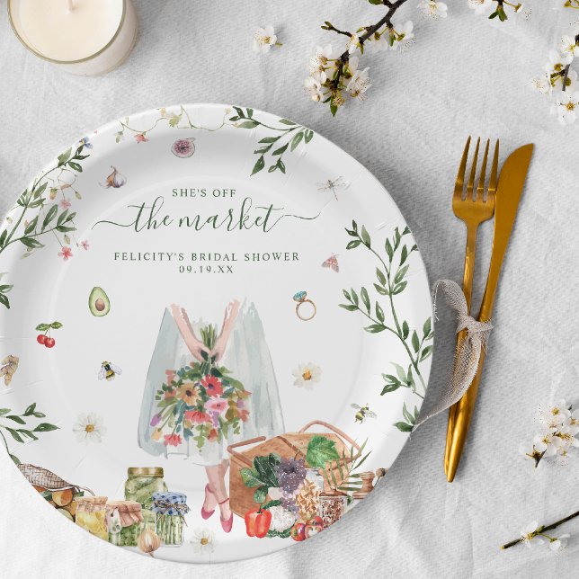 Off The Market | Farmer's Market Bridal Shower Paper Plates (Creator Uploaded)