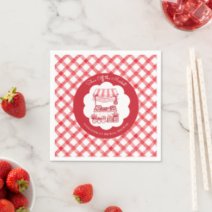 Off the Market Farmers Red Modern Bridal Shower Napkins