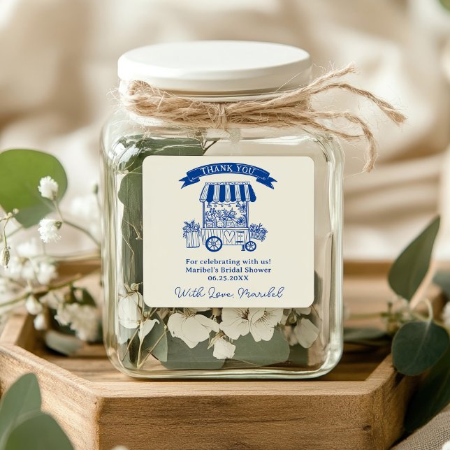 Off the market floral scribbles bridal shower square sticker (Off the market floral scribbles bridal shower square sticker)