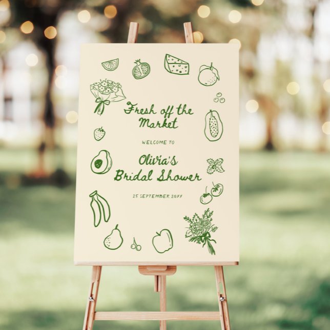 Off The Market Green Bridal Shower Welcome Foam Board (Creator Uploaded)
