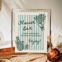 Off The Market Hand Drawn Bridal Shower Flower Bar