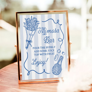 Off The Market Hand Drawn Bridal Shower Mimosa Bar Poster