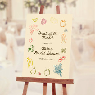 Off The Market Hand Drawn Bridal Shower Welcome Foam Board
