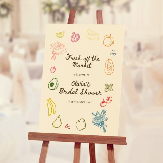 Off The Market Hand Drawn Bridal Shower Welcome Foam Board (Creator Uploaded)