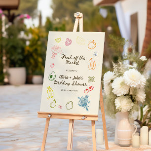 Off The Market Hand Drawn Wedding Shower Welcome Foam Board