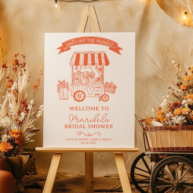 Off the market orange scribbles bridal welcome foam board (Off the market orange scribbles bridal welcome foam board)