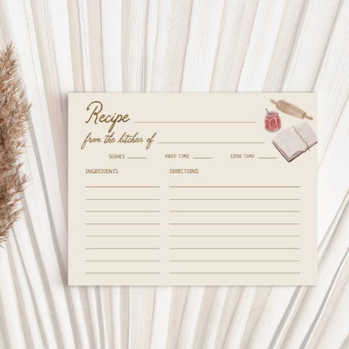 Off The Market Whimsical Bridal Shower Recipe Enclosure Card