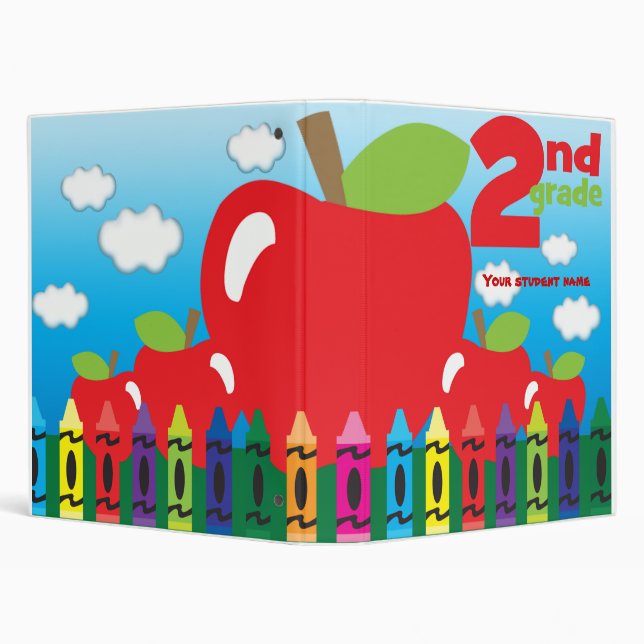 Off to 2nd Grade 3 Ring Binder (Background)