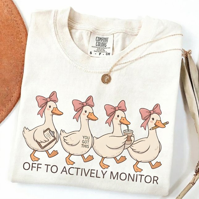 Off To Actively Monitor, School Testing Humor  T-Shirt (Creator Uploaded)