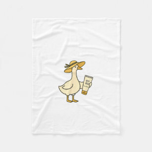 Off to Apply Sunscreen Goose Summer Beach Vacation Fleece Blanket