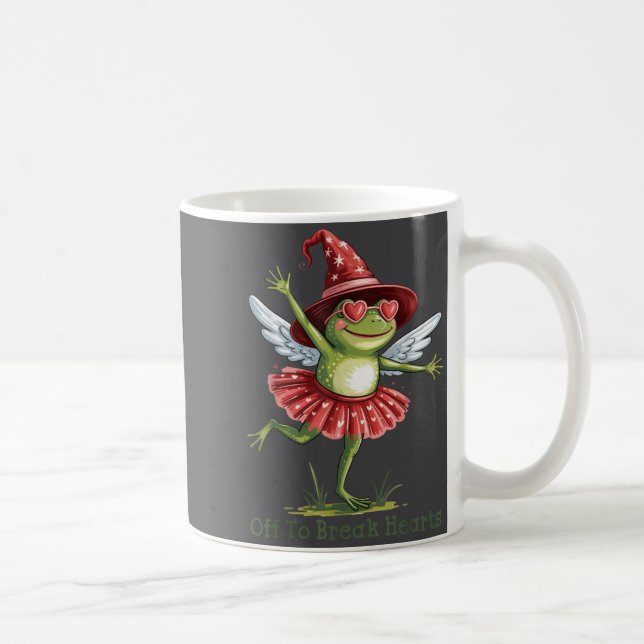 Off To Break Hearts Funny Frog Valentines Women Gi Coffee Mug (Right)