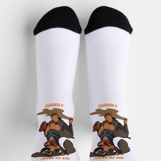 Off to Cause A Kerfuffle Dachshund Socks (Top)