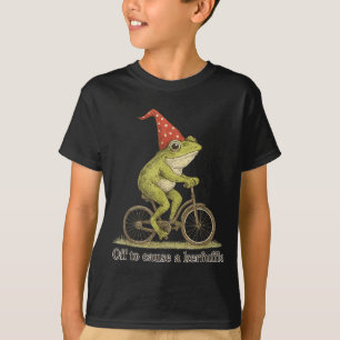 Off To Cause A Kerfuffle Frog Funny Weirore Saying T-Shirt