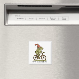 Off to Cause a Kerfuffle Frog Sarcastic Funny Magnet