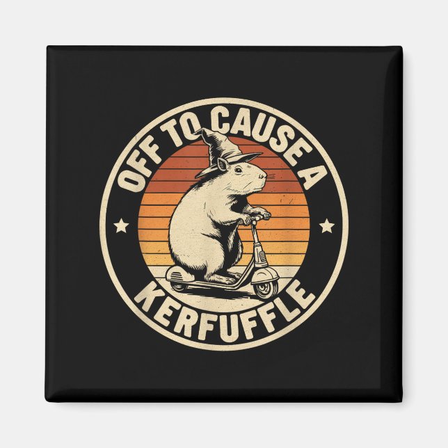 Off to cause a kerfuffle funny capybara joke meme  magnet (Front)
