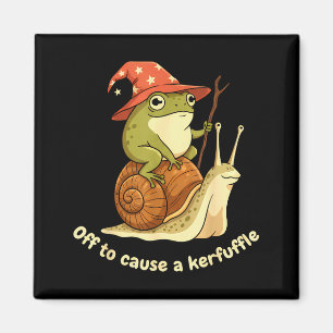 Off To Cause A Kerfuffle Funny Cowboy Frog Meme Magnet