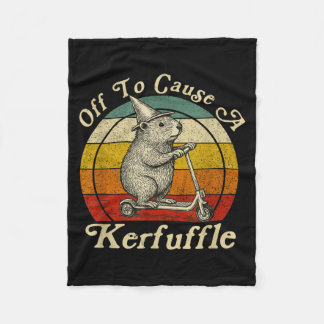 Off To Cause A Kerfuffle Funny Groundhog Riding Sc Fleece Blanket