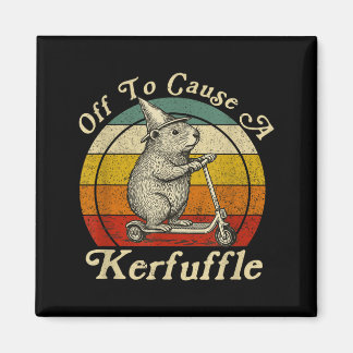 Off To Cause A Kerfuffle Funny Groundhog Riding Sc Magnet