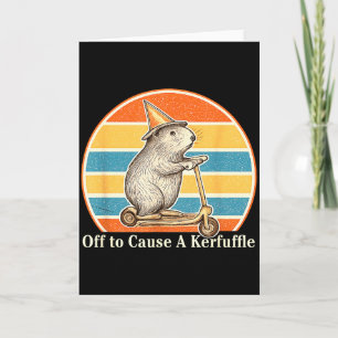 Off To Cause A Kerfuffle Funny Groundhog Scooter C Card