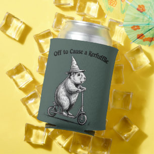 Off To Cause A Kerfuffle Funny Groundhog Scooter  Can Cooler