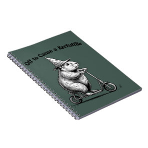 Off To Cause A Kerfuffle Funny Groundhog Scooter  Notebook