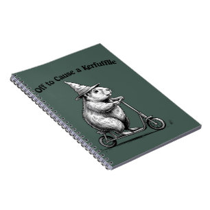 Off To Cause A Kerfuffle Funny Groundhog Scooter  Notebook