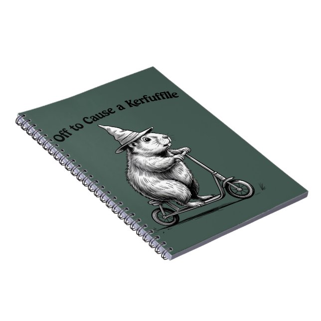 Off To Cause A Kerfuffle Funny Groundhog Scooter  Notebook (Right Side)