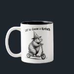 Off To Cause A Kerfuffle Funny Groundhog Scooter  Two-Tone Coffee Mug<br><div class="desc">Off To Cause A Kerfuffle Funny Groundhog Scooter Silly Animal Mental Health Humor Sarcastic</div>