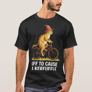 Off to Cause A Kerfuffle Orange Cat Funny T-Shirt