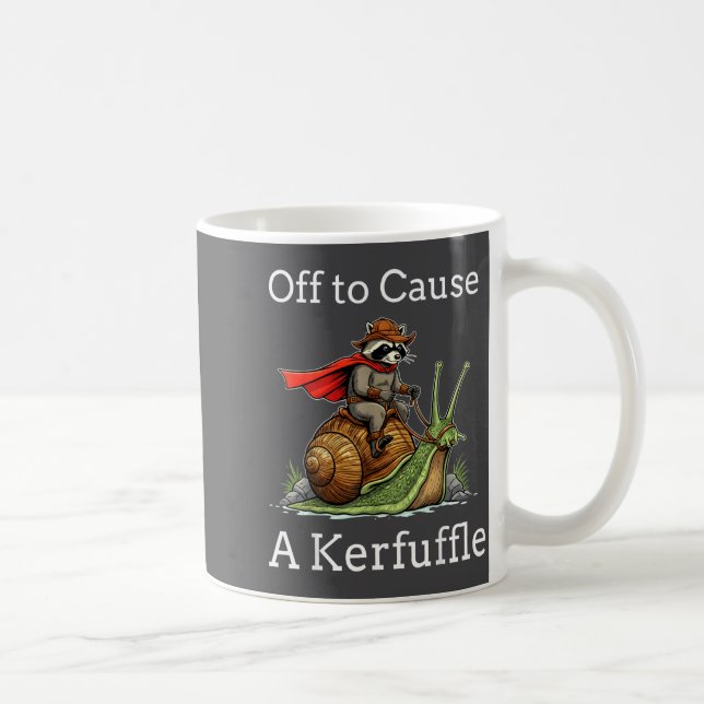Off To Cause A Kerfuffle Raccoon Whimsical Wizard  Coffee Mug (Right)