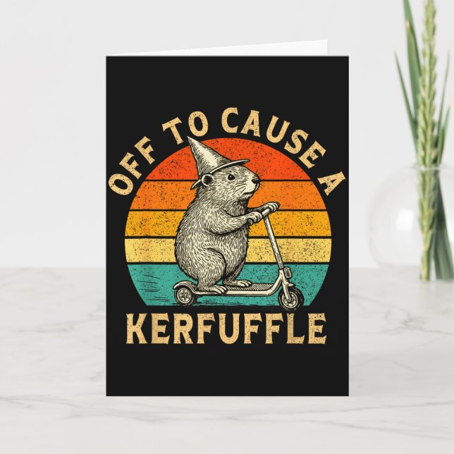 Off To Cause A Kerfuffle Silly Groundhog Scooter A Card (Front)