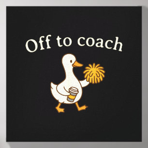 Off To Coach Cheer Cheerleading Coach Silly Goose Canvas Photo Tile