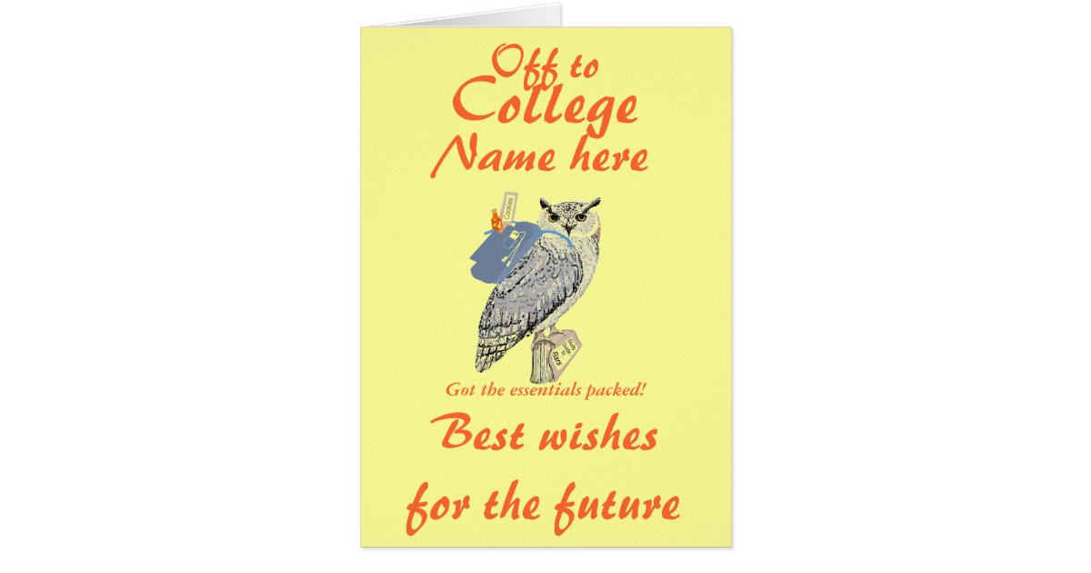 Off To College Best Wishes Owl Add Name Front Card Zazzle off-to-college-best-wishes-owl-add-name-front-card-zazzle