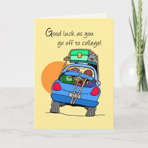 Off to College Whimsical Car Card