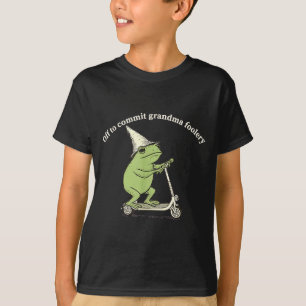 Off To Commit Grandma Foolery Funny Frog Meme T-Shirt