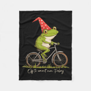 Off To Commit Mom Foolery Funny Frog Meme  Fleece Blanket
