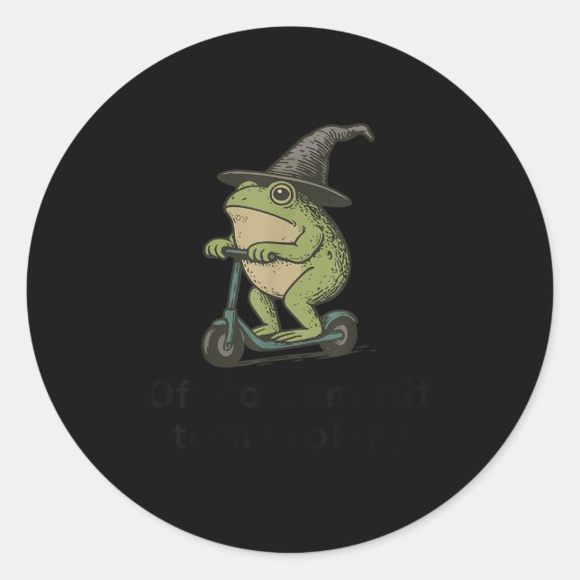 Off To Commit Tom Foolery Frog, Funny Whimsical Fr Classic Round Sticker (Front)