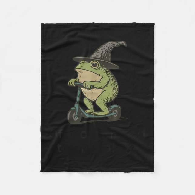 Off To Commit Tom Foolery Frog, Funny Whimsical Fr Fleece Blanket (Front)
