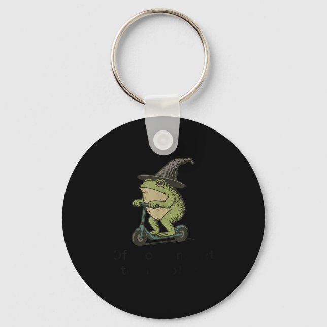 Off To Commit Tom Foolery Frog, Funny Whimsical Fr Keychain (Front)